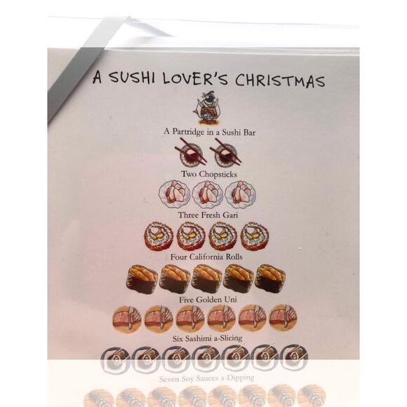 Sushi Lover’s 12 Days of Christmas 12 boxed cards and envelopes NEW - Picture 3 of 7
